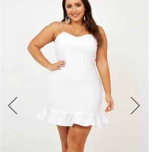 Showpiece white linen dress